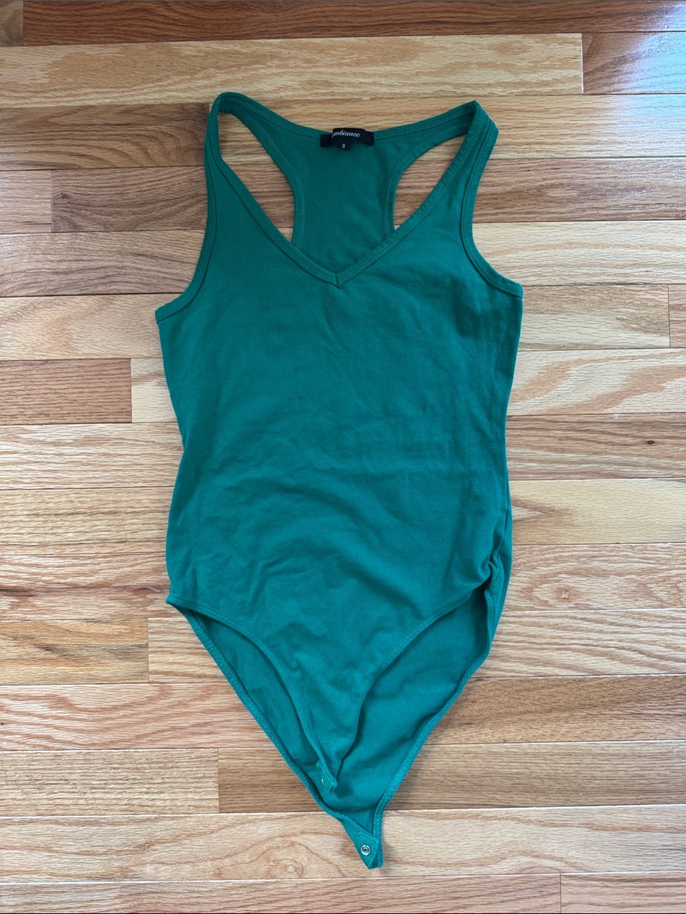 Ambiance Emerald Green V-Neck Racerback body suit